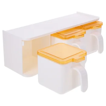  1 комплект банок 3-решетчатая стойка с крышкой контейнер многоразовая коробка для приправ для хранения банка для приправ