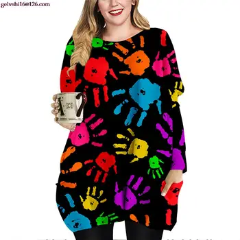 2023 Осень Новая женская футболка с длинным рукавом Свитер Y2K Galaxy 3D-печатный женский топ зимняя мода подложка Рождественский подарок