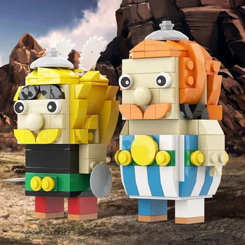 MOC Астериксы и Обеликсы Brickheadz Bricks Аниме Фигурки Комический персонаж Кукла Строительные блоки Обучающие игрушки для подарка