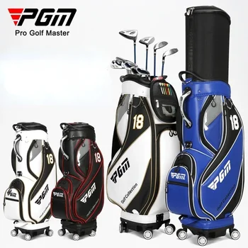PGM Стандартная сумка для мяча для гольфа Профессиональная кожаная водонепроницаемая подушка безопасности для гольф-кара для гольфа Пакет высокой емкости с колесом QB100 новый