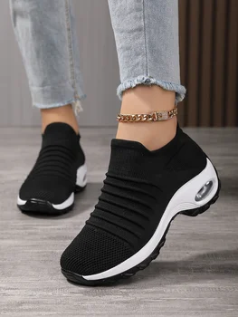 Женские повседневные спортивные носки, обувь, четырехсезонная эластичная спортивная обувь