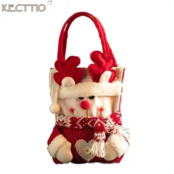 Мультяшная рождественская сумочка Креативный снеговик Рождественская упаковочная сумка большой емкости Лось Санта-Клаус Подарки Конфеты Рождественский подарок