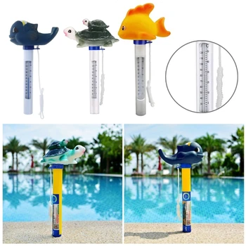 Плавучий термометр для бассейна со строкой мультяшный тестер температуры воды для крытых открытых бассейнов Спа Ванна