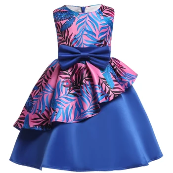 Элегантное платье для девочек Детские шелковые платья принцессы для вечеринок Детские платья для девочек Свадебное платье 2018 лето детская одежда